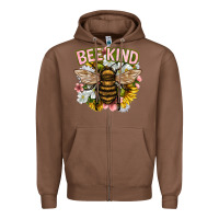 Chestnut bee kind Zipper Hoodie - NancyCooperArtShop