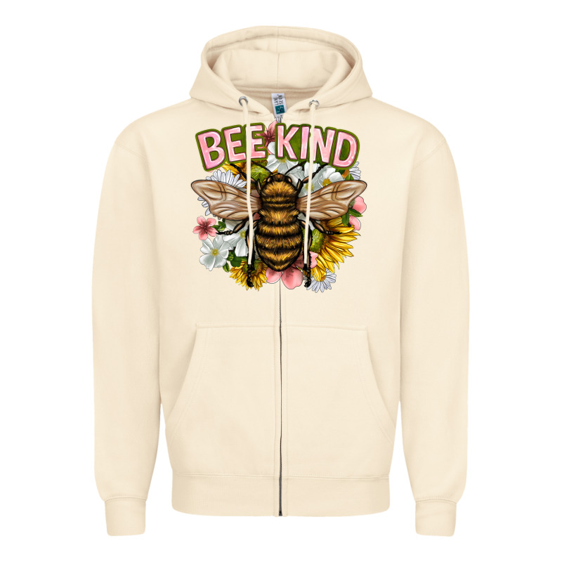 Bee Kind Zipper Hoodie by NancyCooperArtShop | Teevron