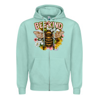 Seafoam bee kind Zipper Hoodie - NancyCooperArtShop