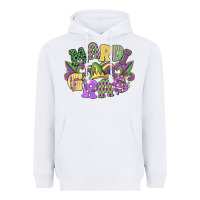 White mardi gras Heavyweight Hoodie - MaliasSmallBusiness