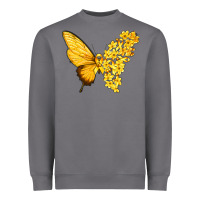 Storm flowers and childhood cancer ribbon butterfly Heavyweight Sweatshirt - texasbilliewilder