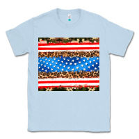 Dusty Blue usa camouflage american flag Classic Tee - AdoDesignShop