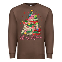 Chestnut merry bookmas christmas book tree Premium Sweatshirt - MaliasSmallBusiness