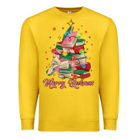 Lemon merry bookmas christmas book tree Premium Sweatshirt - MaliasSmallBusiness
