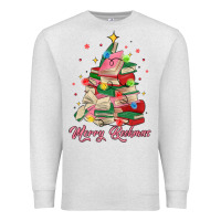 Oatmeal Heather merry bookmas christmas book tree Premium Sweatshirt - MaliasSmallBusiness