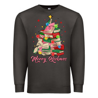 Smoke merry bookmas christmas book tree Premium Sweatshirt - MaliasSmallBusiness