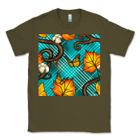 Army Green autumn leaves seamless pattern Classic Tee - BundleAndBundleShop