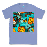 Colony Blue autumn leaves seamless pattern Classic Tee - BundleAndBundleShop