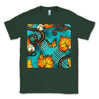 Sports Green autumn leaves seamless pattern Classic Tee - BundleAndBundleShop