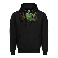 Black Peace Love Chimpanzee Zipper Hoodie - LillyAllenDesigns