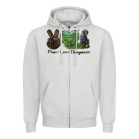 Peace Love Chimpanzee Zipper Hoodie | Teevron