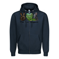 Navy Peace Love Chimpanzee Zipper Hoodie - LillyAllenDesigns