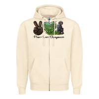 Sandshell Peace Love Chimpanzee Zipper Hoodie - LillyAllenDesigns