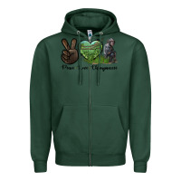 Sports Green Peace Love Chimpanzee Zipper Hoodie - LillyAllenDesigns