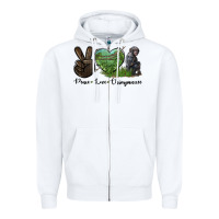 White Peace Love Chimpanzee Zipper Hoodie - LillyAllenDesigns