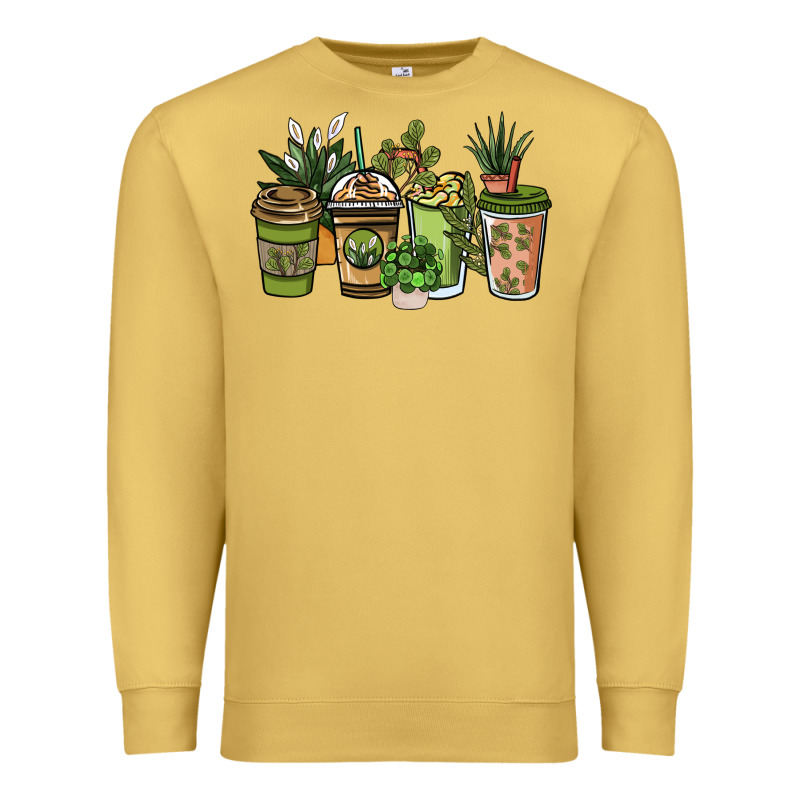 Plant Lover Coffee Cups Premium Sweatshirt by NancyCooperArtShop | Teevron