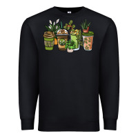Black plant lover coffee cups Premium Sweatshirt - NancyCooperArtShop