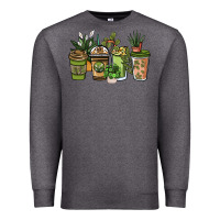 Charcoal Heather plant lover coffee cups Premium Sweatshirt - NancyCooperArtShop