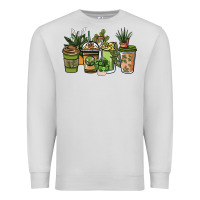 Dove Grey plant lover coffee cups Premium Sweatshirt - NancyCooperArtShop