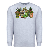 Heather Grey plant lover coffee cups Premium Sweatshirt - NancyCooperArtShop