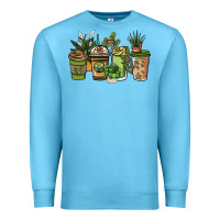 Ocean Blue plant lover coffee cups Premium Sweatshirt - NancyCooperArtShop