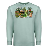 Seafoam plant lover coffee cups Premium Sweatshirt - NancyCooperArtShop