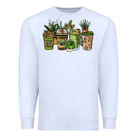 White plant lover coffee cups Premium Sweatshirt - NancyCooperArtShop