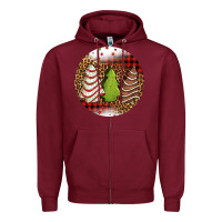 Burgundy Christmas tree cakes Christmas Zipper Hoodie - Jasminsmagicworld