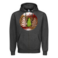 Charcoal Heather Christmas tree cakes Christmas Zipper Hoodie - Jasminsmagicworld