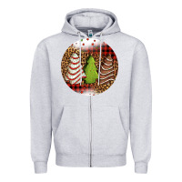 Heather Grey Christmas tree cakes Christmas Zipper Hoodie - Jasminsmagicworld
