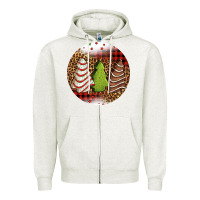 Oatmeal Heather Christmas tree cakes Christmas Zipper Hoodie - Jasminsmagicworld