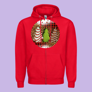 Christmas Tree Cakes Christmas Zipper Hoodie Designed By Jasminsmagicworld
