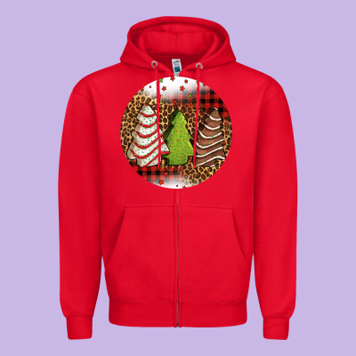 Christmas Tree Cakes Christmas Zipper Hoodie Designed By Jasminsmagicworld