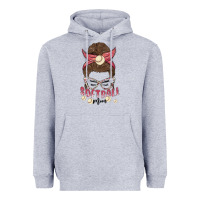 Heather Grey softball mom Heavyweight Hoodie - MaliasSmallBusiness