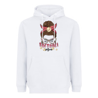 White softball mom Heavyweight Hoodie - MaliasSmallBusiness