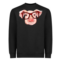 Black pig with red glasses Heavyweight Sweatshirt - RanaPortraitStore