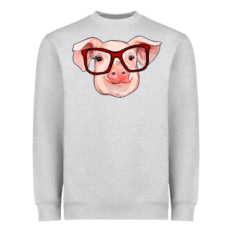 Pig With Red Glasses Heavyweight Sweatshirt by RanaPortraitStore | Teevron
