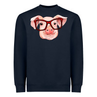 Navy pig with red glasses Heavyweight Sweatshirt - RanaPortraitStore