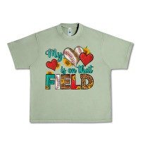 Oil Green my heart is on that field baseball Urban Heavy Tee - HRA Design Shop