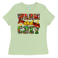 Matcha warm and cozy with scarf Ladies Tee - AdoDesignShop