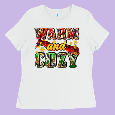 Warm And Cozy With Scarf Ladies Tee Designed By Adodesignshop