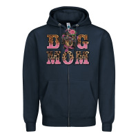 Navy dog mom dachshund Zipper Hoodie - BarkalooDesign
