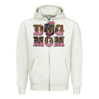 Oatmeal Heather dog mom dachshund Zipper Hoodie - BarkalooDesign