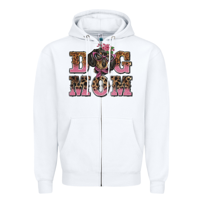 Dog Mom Dachshund Zipper Hoodie by BarkalooDesign | Teevron