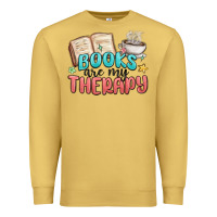 Antique Gold books are my therapy Premium Sweatshirt - MaliasSmallBusiness