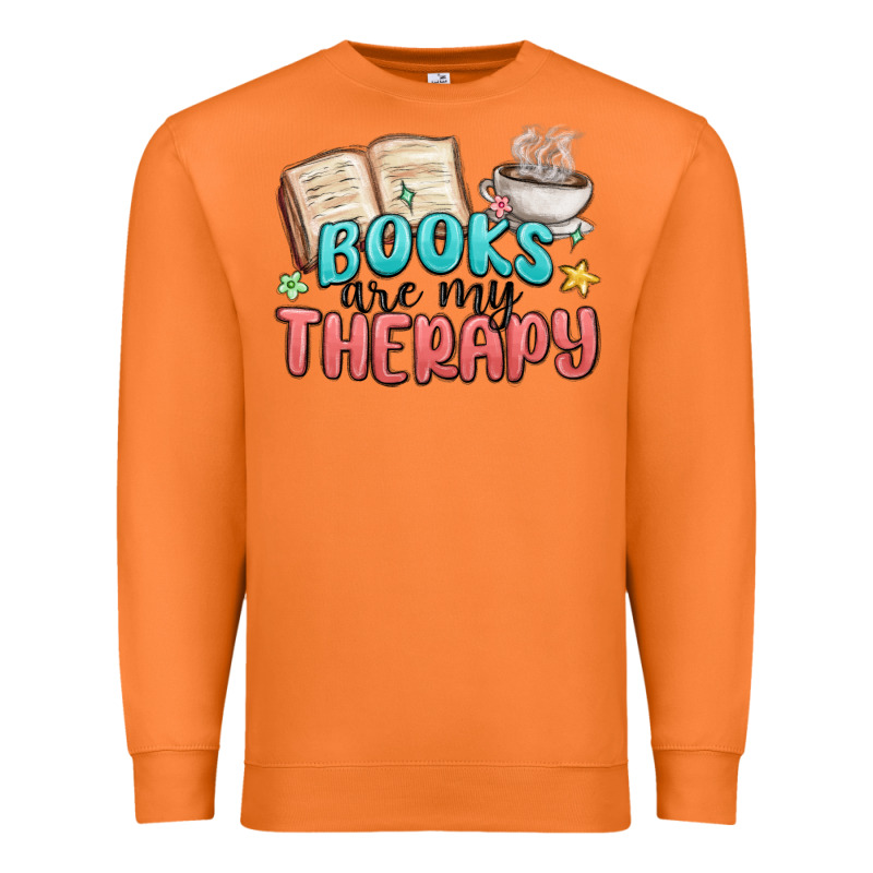 Books Are My Therapy Premium Sweatshirt by MaliasSmallBusiness | Teevron