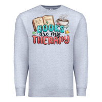 Heather Grey books are my therapy Premium Sweatshirt - MaliasSmallBusiness