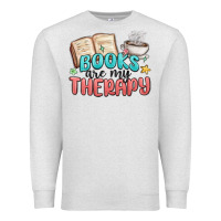 Oatmeal Heather books are my therapy Premium Sweatshirt - MaliasSmallBusiness