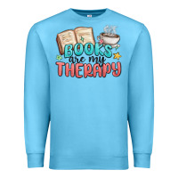 Ocean Blue books are my therapy Premium Sweatshirt - MaliasSmallBusiness