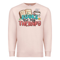 Pale Pink books are my therapy Premium Sweatshirt - MaliasSmallBusiness